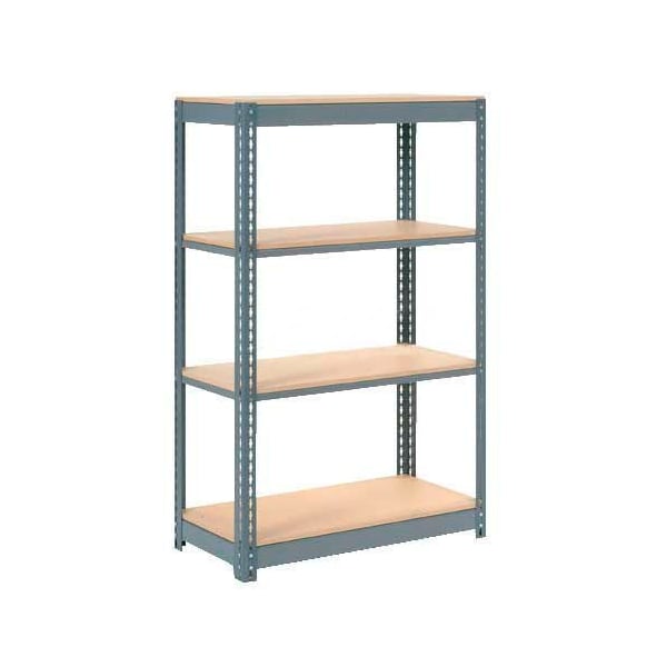 Global Industrial 4 Shelf, Boltless Shelving, Starter, 48inW x 12inD x 72inH, Wood Deck 255659 - main